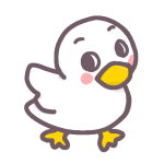 アヒルのイラストで背景は透明