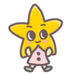 星のキャラクターのイラストで背景は透明