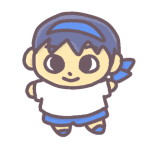 青組の子供のイラストで背景は白