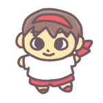 赤組の子供のイラストで背景は白