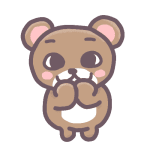 茶色の熊のイラストで背景は透明