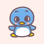 水色のペンギンのイラスト