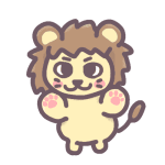 オスのライオンのイラストで背景は透明