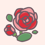 赤いバラのイラスト