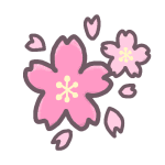 桜の花のイラストで背景は透明
