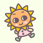 太陽のキャラクターのイラスト