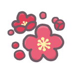 梅の花のイラストで背景は透明