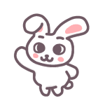 白い兎のイラストで背景は透明