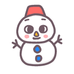 雪だるまのイラストで背景は透明