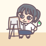 女子美術部員のイラスト