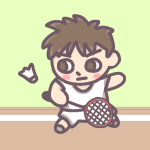 男子バドミントン部員のイラスト