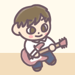 男子軽音楽部員のイラスト