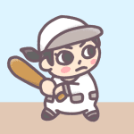 女子野球部員のイラスト