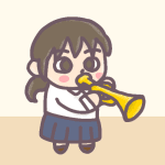 女子吹奏楽部のイラスト