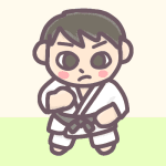 男子柔道部員のイラスト