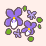 スミレの花のイラスト