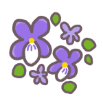 スミレの花のイラストで背景は透明