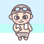 男子水泳部員のイラスト