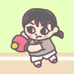 女子卓球部員のイラスト