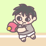男子卓球部員のイラスト