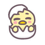 卵から顔を出すヒヨコのイラストで背景は透明