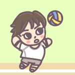 女子バレーボール部員のイラスト