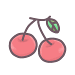 サクランボのイラストで背景は透明