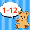 熊のぬいぐるみのイラスト「1-12」のロゴあり