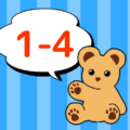 熊のぬいぐるみのイラスト「1-4」のロゴあり