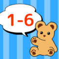 熊のぬいぐるみのイラスト「1-6」のロゴあり