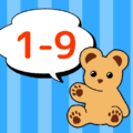 熊のぬいぐるみのイラスト「1-9」のロゴあり