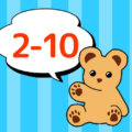 熊のぬいぐるみのイラスト「2-10」のロゴあり