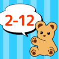 熊のぬいぐるみのイラスト「2-12」のロゴあり