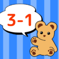 熊のぬいぐるみのイラスト「3-1」のロゴあり