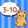 熊のぬいぐるみのイラスト「3-10」のロゴあり