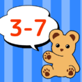 熊のぬいぐるみのイラスト「3-7」のロゴあり