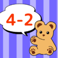 熊のぬいぐるみのイラスト「4-2」のロゴあり