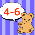 熊のぬいぐるみのイラスト「4-6」のロゴあり
