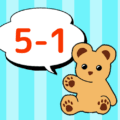 熊のぬいぐるみのイラスト「5-1」のロゴあり