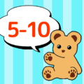 熊のぬいぐるみのイラスト「5-10」のロゴあり