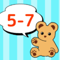 熊のぬいぐるみのイラスト「5-7」のロゴあり