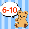熊のぬいぐるみのイラスト「6-10」のロゴあり