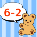 熊のぬいぐるみのイラスト「6-2」のロゴあり