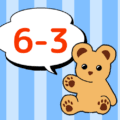 熊のぬいぐるみのイラスト「6-3」のロゴあり