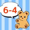 熊のぬいぐるみのイラスト「6-4」のロゴあり
