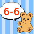 熊のぬいぐるみのイラスト「6-6」のロゴあり