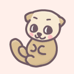 ラッコのイラストで背景はピンク色