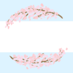 鉛筆画風の桜の装飾枠