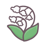 スズランのイラストで背景は透明