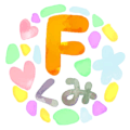 水彩画風のイラスト「Fくみ」のロゴあり